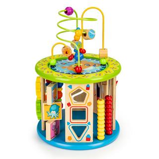 Northio  Cubo educativo in legno con giochi, blocchi, pesca 