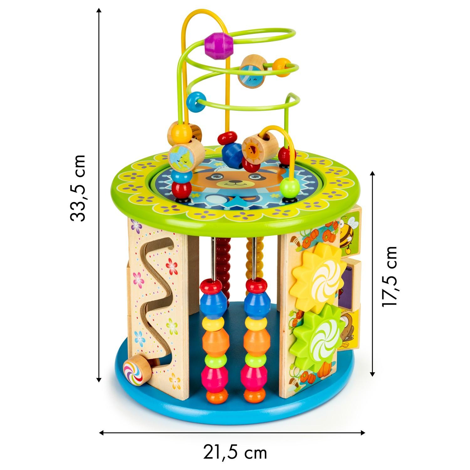 Northio  Cubo educativo in legno con giochi, blocchi, pesca 