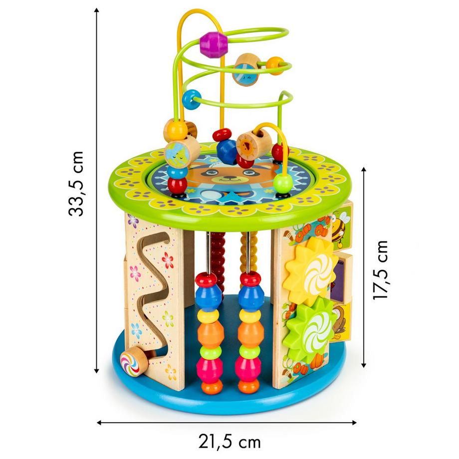 Northio  Cube éducatif en bois avec jeux, blocs, pêche 