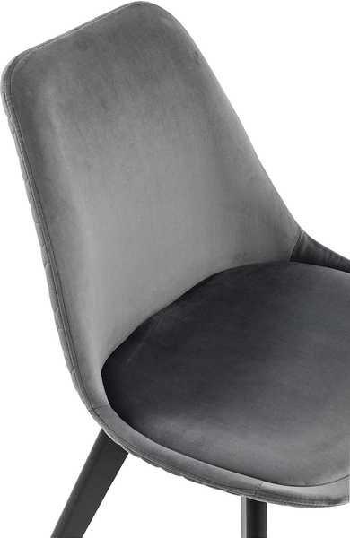 mutoni Chaise de salle à manger velours gris lot de 2  