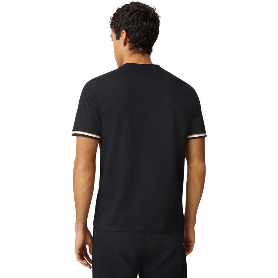 BOSS Maglietta in misto cotone con logo e righe  