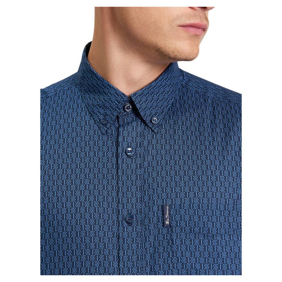 BEN SHERMAN Chemise à manches courtes à motif géométrique  
