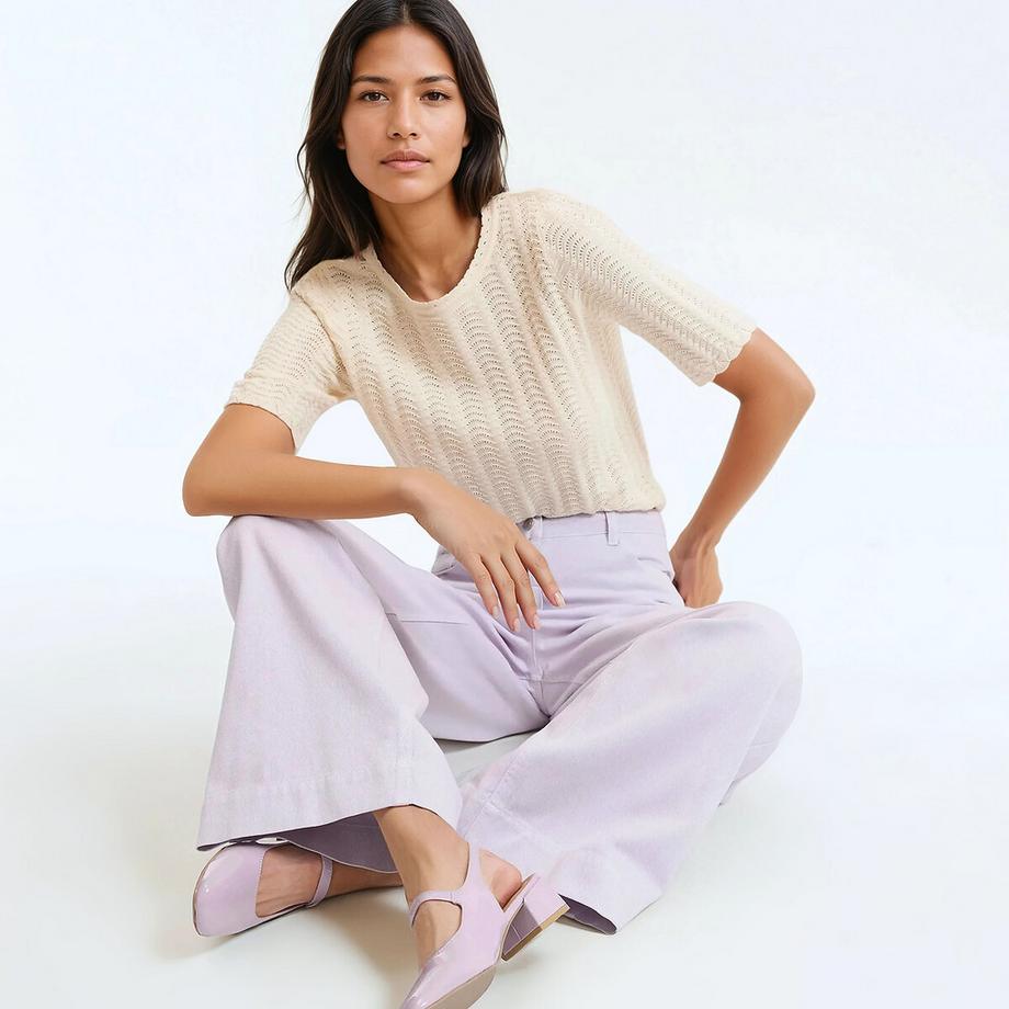 La Redoute Collections Pullover Rundhals Kurzarm  