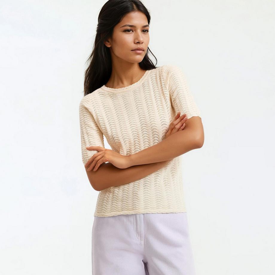 Pullover mit Rundhalsausschnitt und kurzen Ärmeln