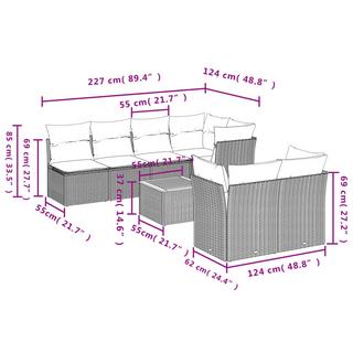 VidaXL Garten sofagarnitur poly-rattan  