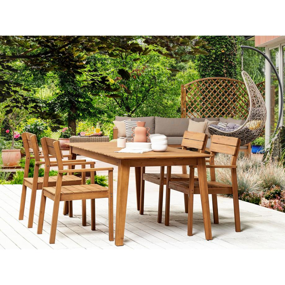 Beliani Set da pranzo per 4 persone en Legno d'acacia Classico FORNELLI  