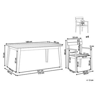 Beliani Set da pranzo per 4 persone en Legno d'acacia Classico FORNELLI  