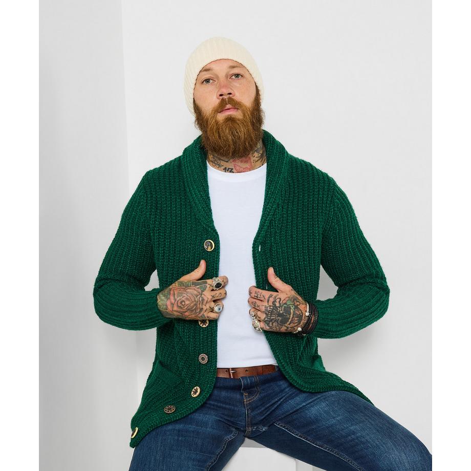 Fischer-Strickjacke mit Schalkragen