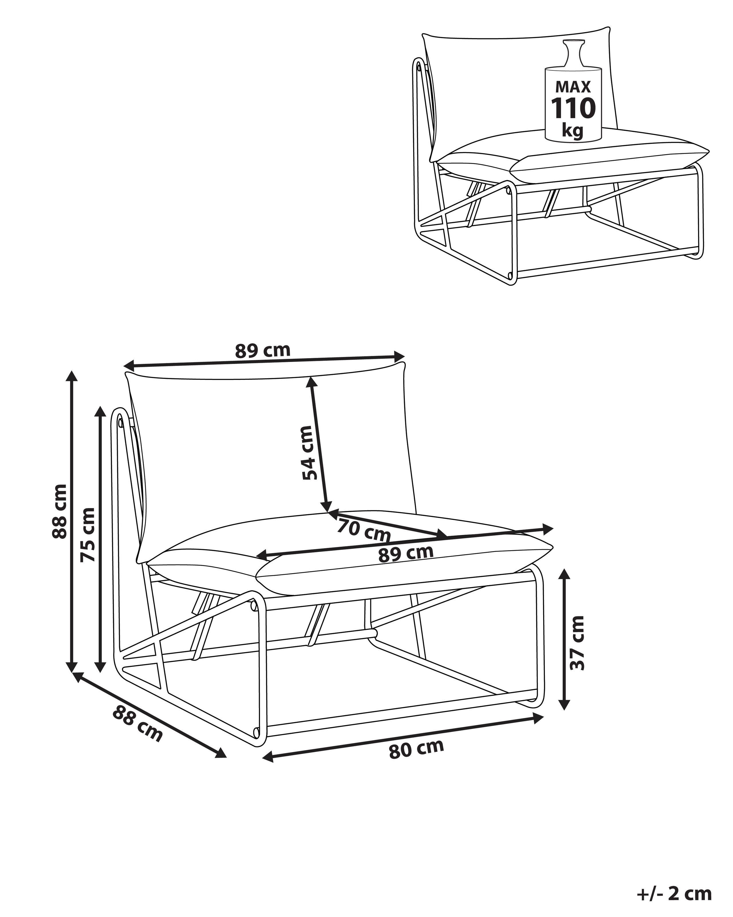 Beliani Stuhl mit Sitzkissen aus Stahl Industriell PICO  