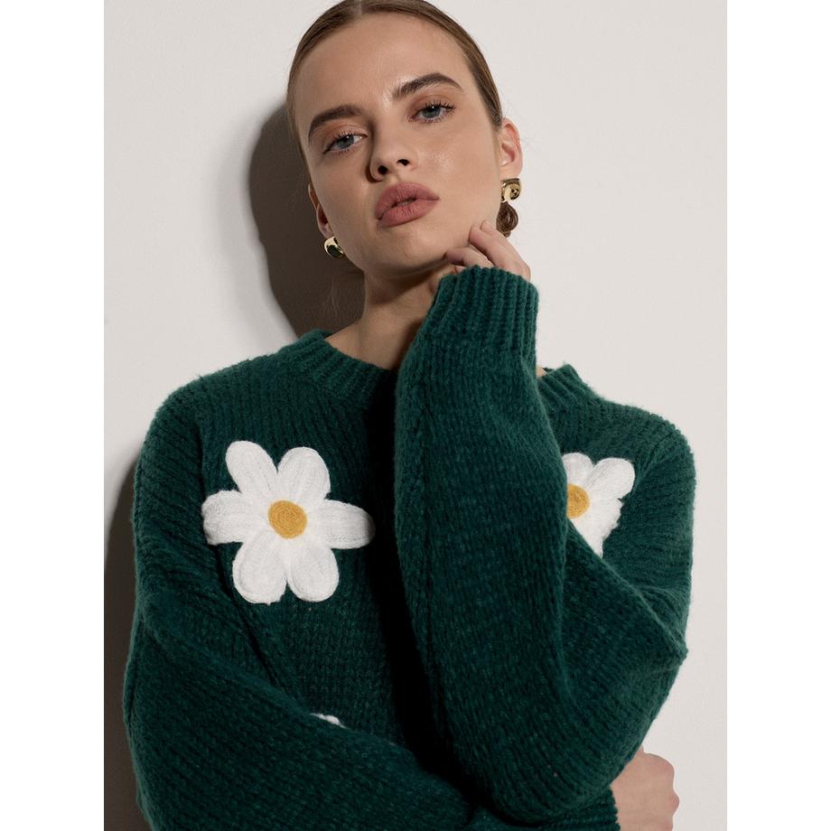 APRICOT Maglione ricamato con motivi di margherite  