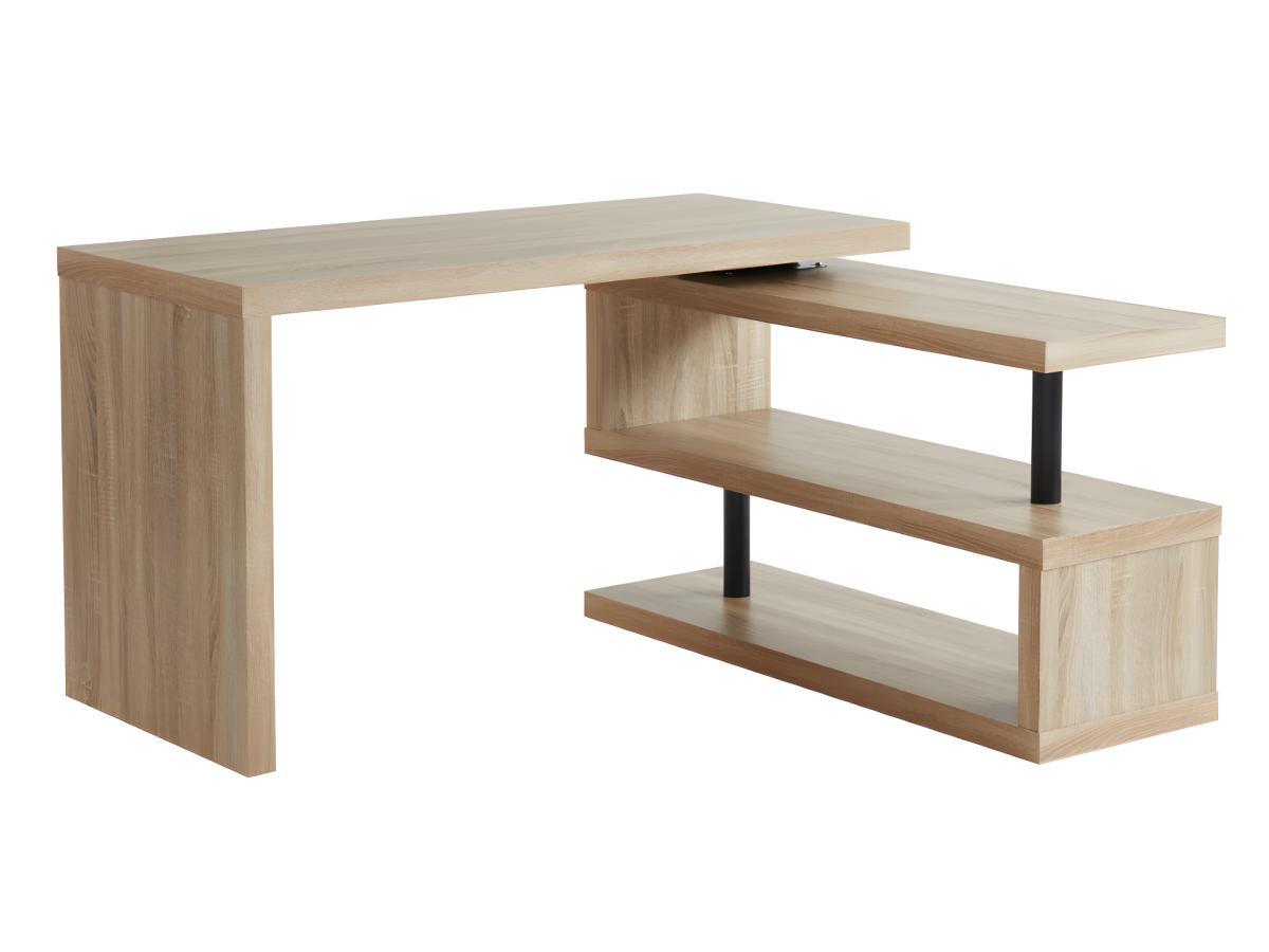 Vente-unique Schreibtisch Tischplatte um 3°schwenkbar MDF Eichefarben NICEPHORE II  