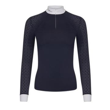 reitturnier-polo mit langen ärmeln, damen olivia