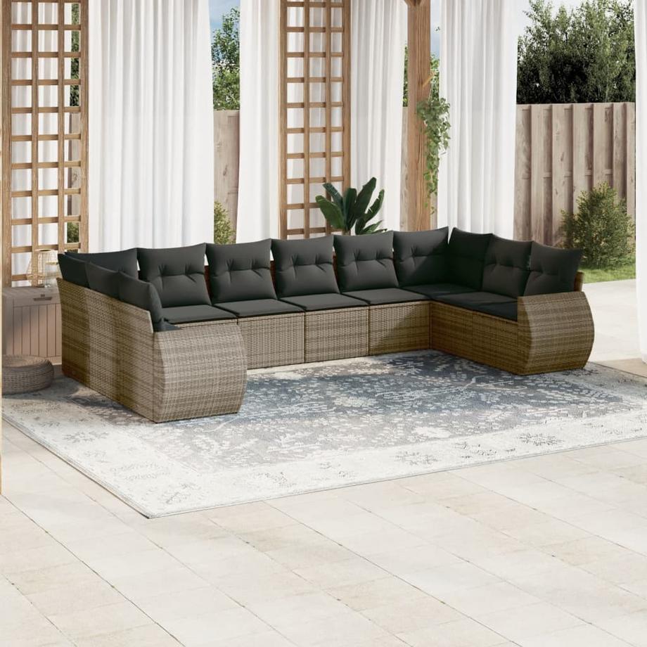 VidaXL Ensemble de canapés de jardin rotin synthétique  