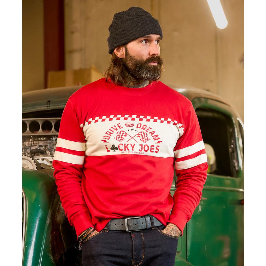 Joe Browns Langarmshirt im Rennsport-Stil mit Rundhalsausschnitt  