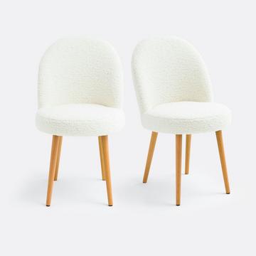 Lot de 2 chaises tissu bouclette