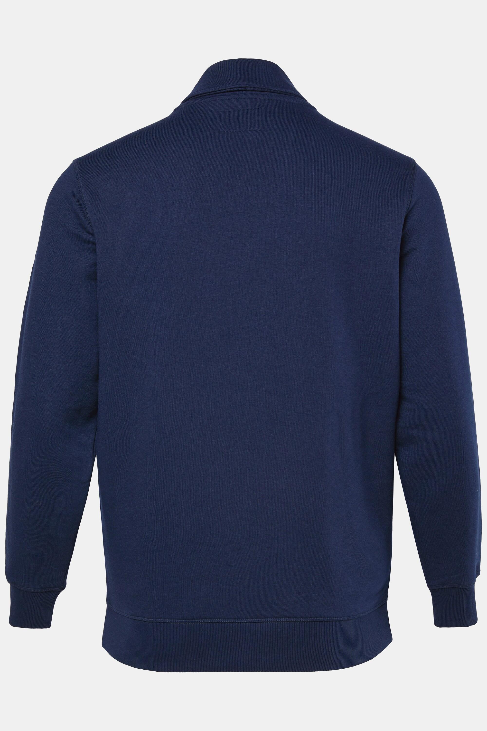 JP1880 Sweatjacke Schalkragen Knopfleiste Kängurutasche  