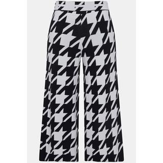 Ulla Popken Pantaloni di maglia pied-de-poule taglio dritto  