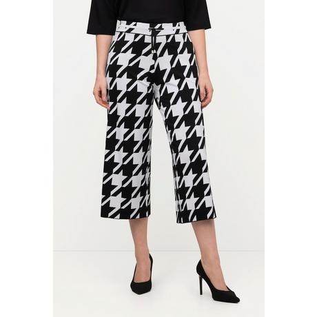 Ulla Popken Pantaloni di maglia pied-de-poule taglio dritto  