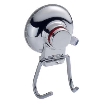 Doppelhaken mit Saugnapf verchromt