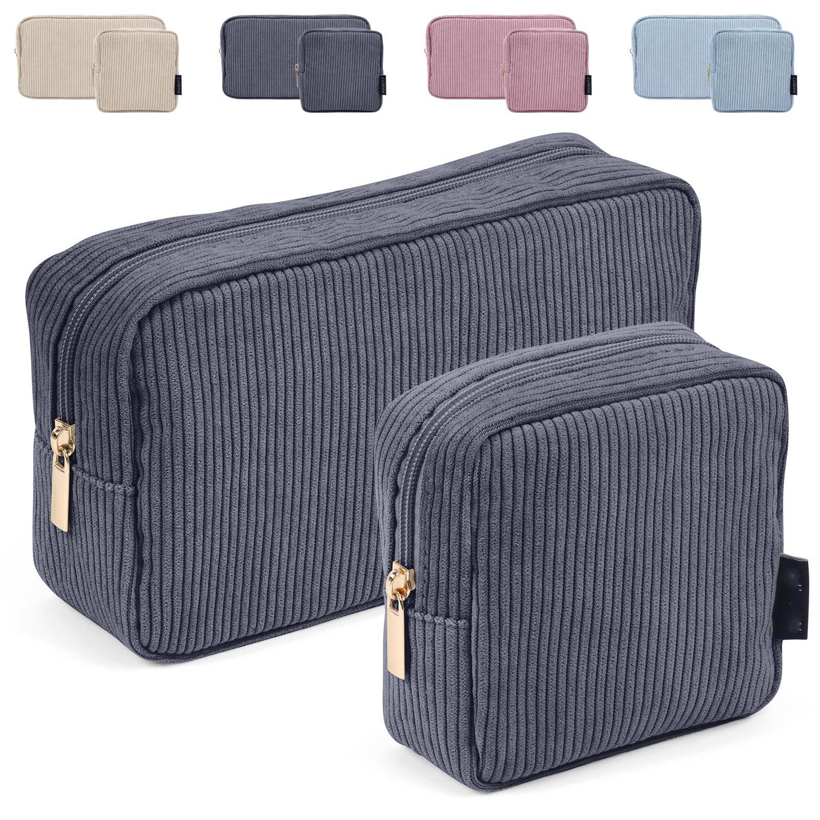 Only-bags.store  Petite trousse de maquillage pour sac à main, trousse de maquillage en velours côtelé avec compartiments, trousse de maquillage de voyage 