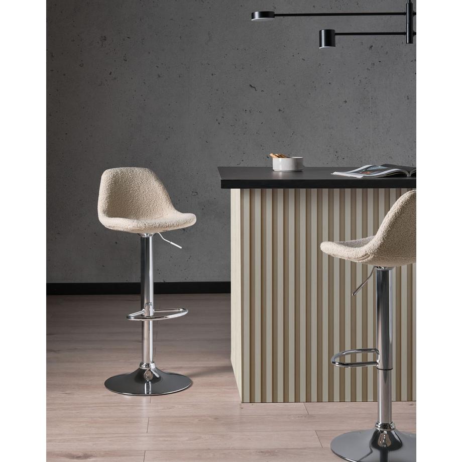 Beliani Lot de 2 tabourets de bar en Bouclé  KAHLA  