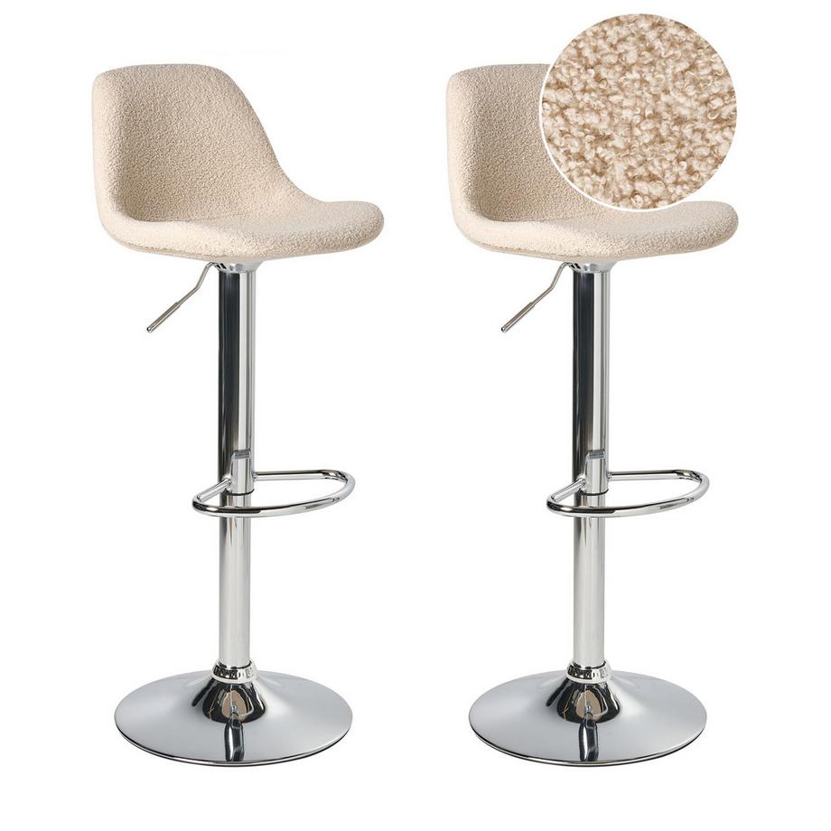 Lot de 2 tabourets de bar en Bouclé  KAHLA