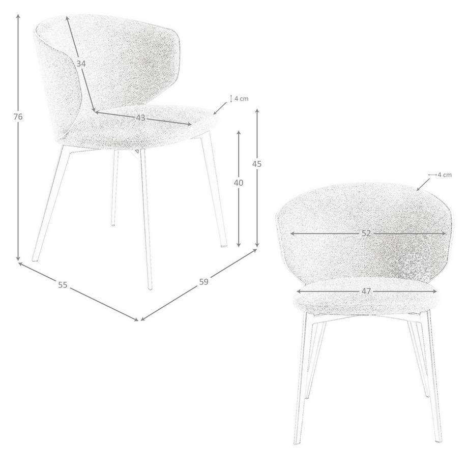 ANGEL CERDA Sedia in tessuto marmorizzato  