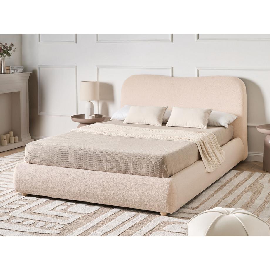 Beliani Lit ottoman en Bouclé  BLAGNAC  