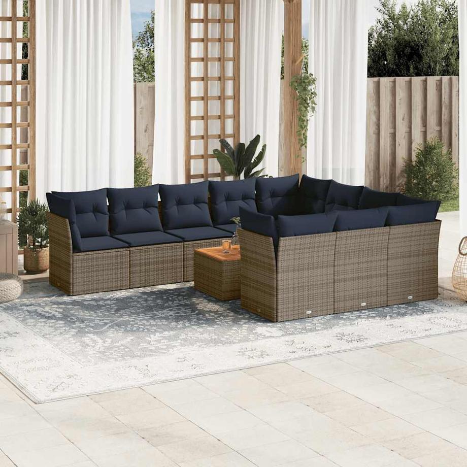 VidaXL set divano da giardino Polirattan  