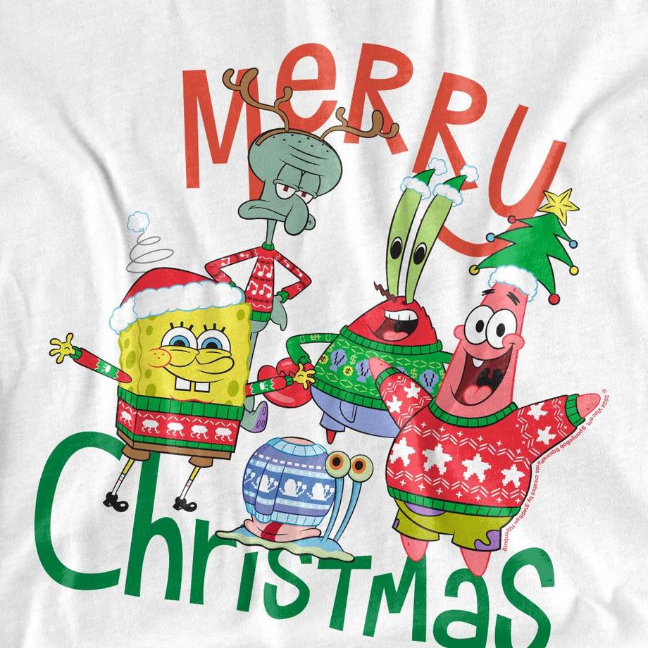 Nickelodeon  Merry Christmas Maglietta Gruppo 