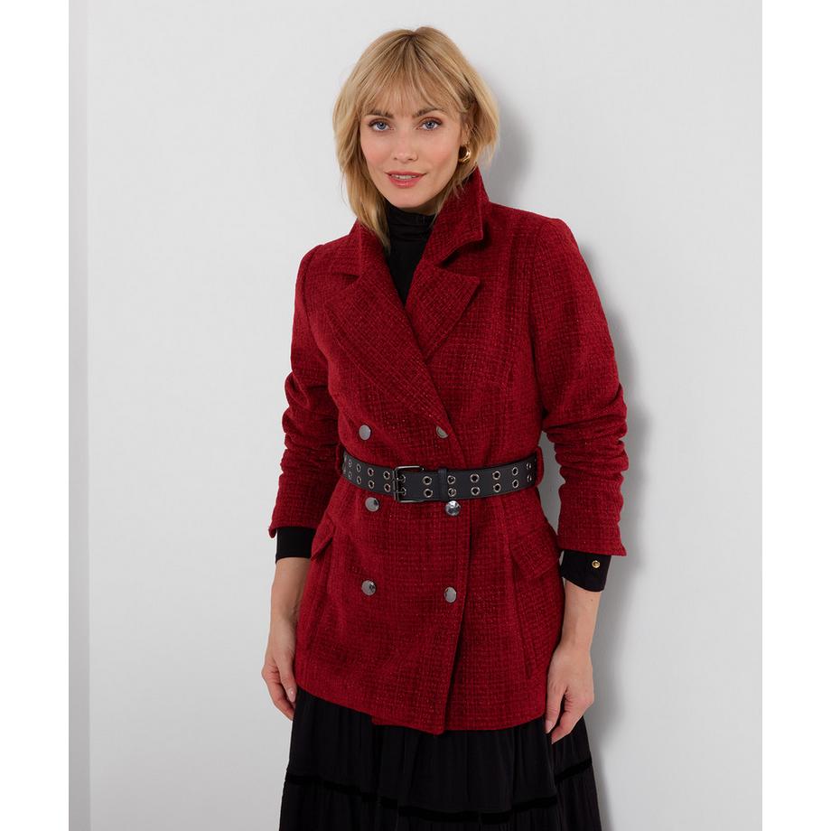 Manteau en Tweed Ceinturé Mabel