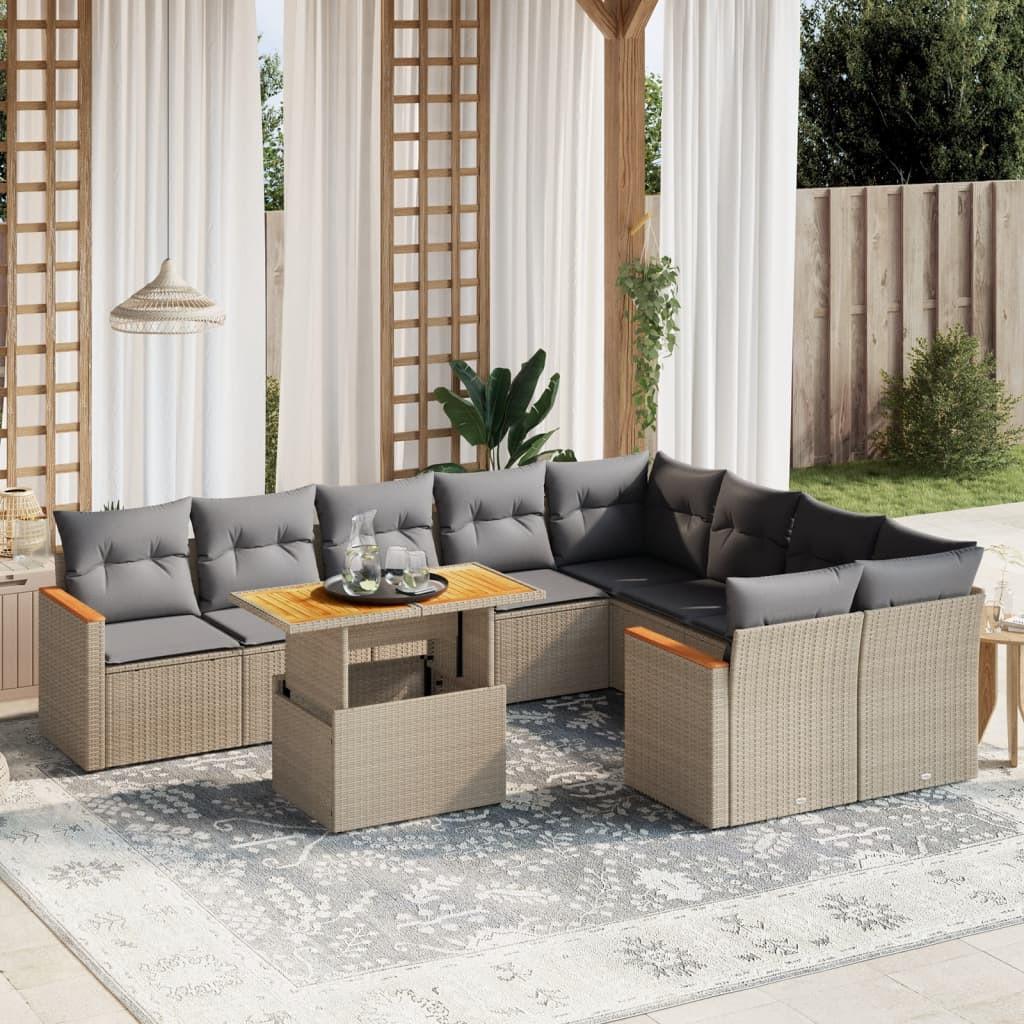 VidaXL set divano da giardino Polirattan  