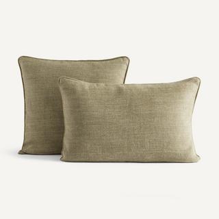 AM.PM Housse de coussin Serge en lin tissage sergé  