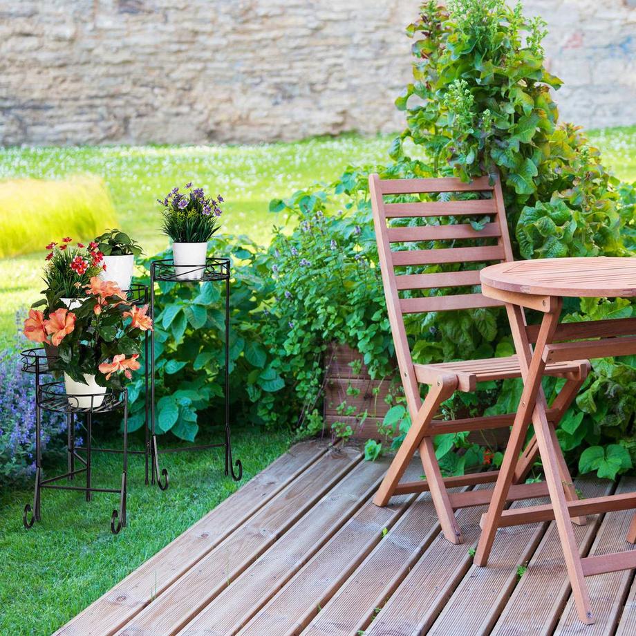 Northio Piedistallo per fiori nero in metallo  