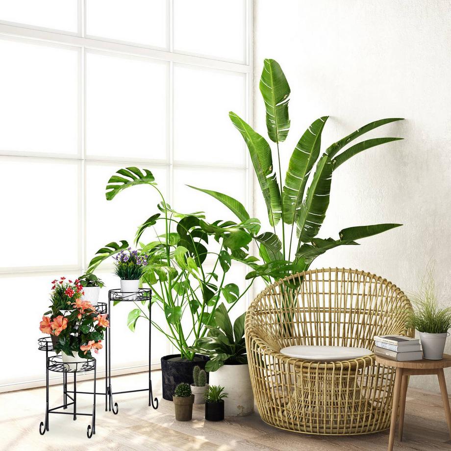 Northio Piedistallo per fiori nero in metallo  