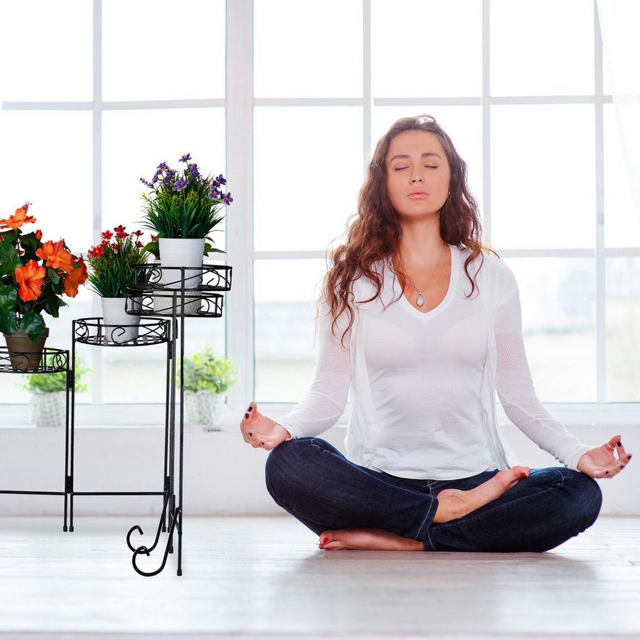 Northio Piedistallo per fiori nero in metallo  