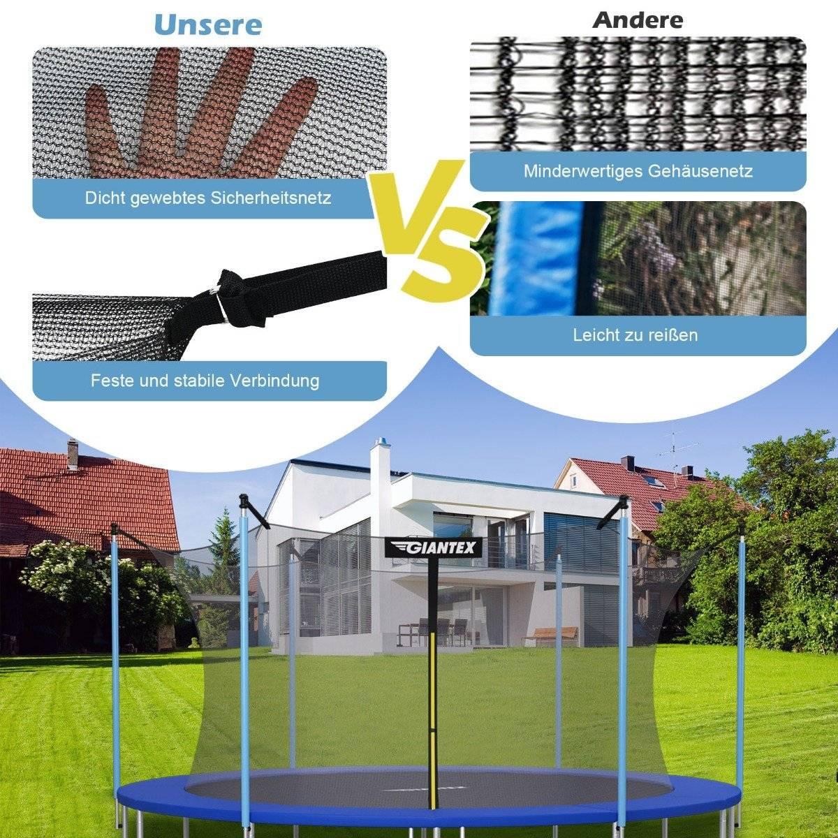 Northix  Rete di sicurezza per trampolino Ø366 cm per trampolini da giardino interna nera 