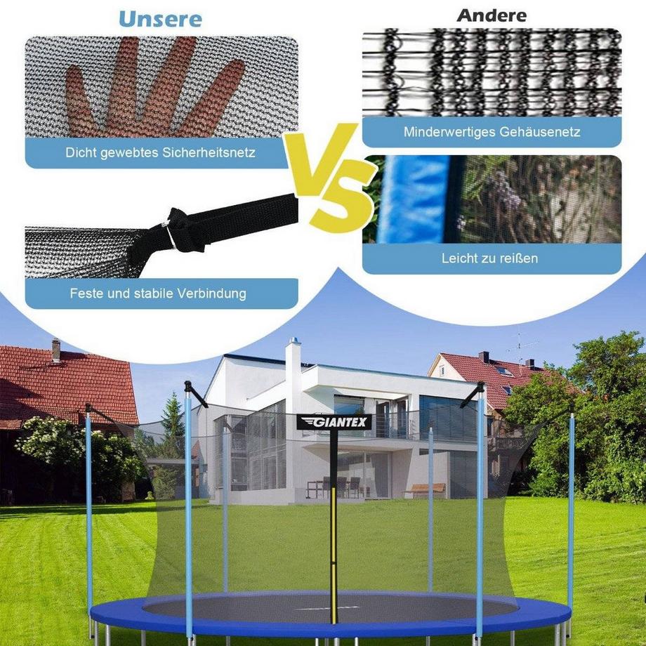 Northix  Rete di sicurezza per trampolino Ø366 cm per trampolini da giardino interna nera 