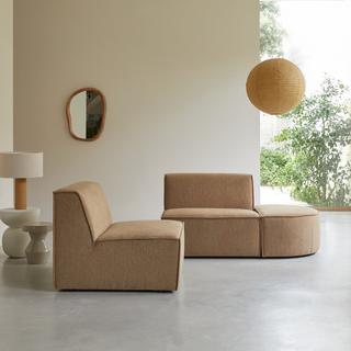 Tikamoon Modulares 2-Sitzer-Sofa aus camelfarbenem Stoff Dario  