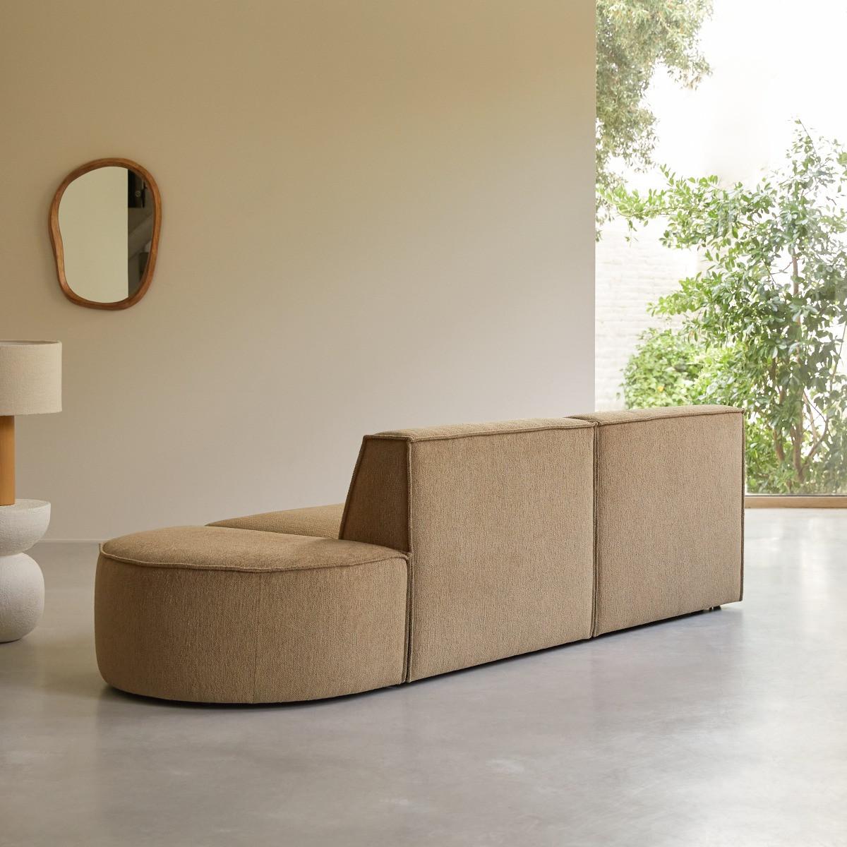 Tikamoon Modulares 2-Sitzer-Sofa aus camelfarbenem Stoff Dario  