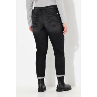 Ulla Popken  Boyfriend-Jeans, weites Bein, Ziernähte, 5-Pocket-Hose 