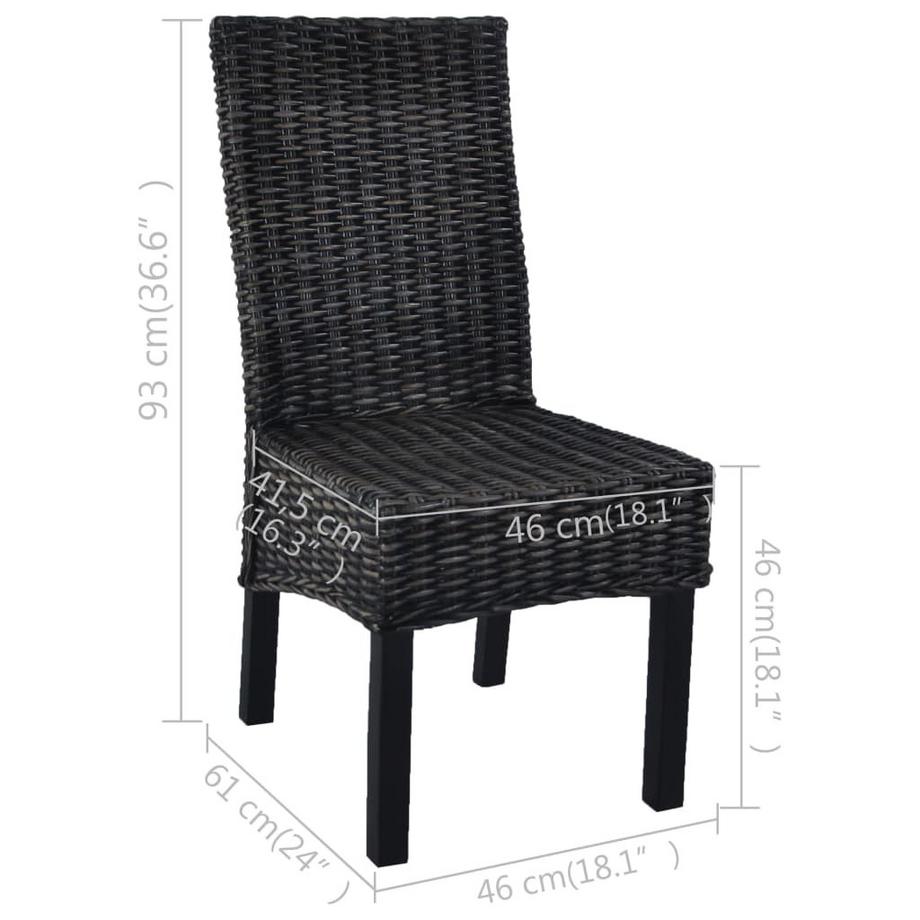 VidaXL Chaise de salle à manger rotin  