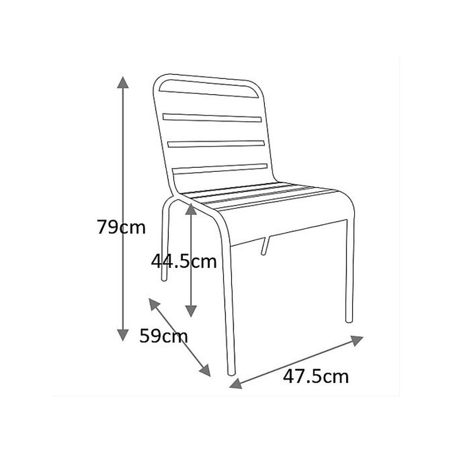 Vente-unique Lot de 2 chaises de jardin empilables en métal amande MIRMANDE  