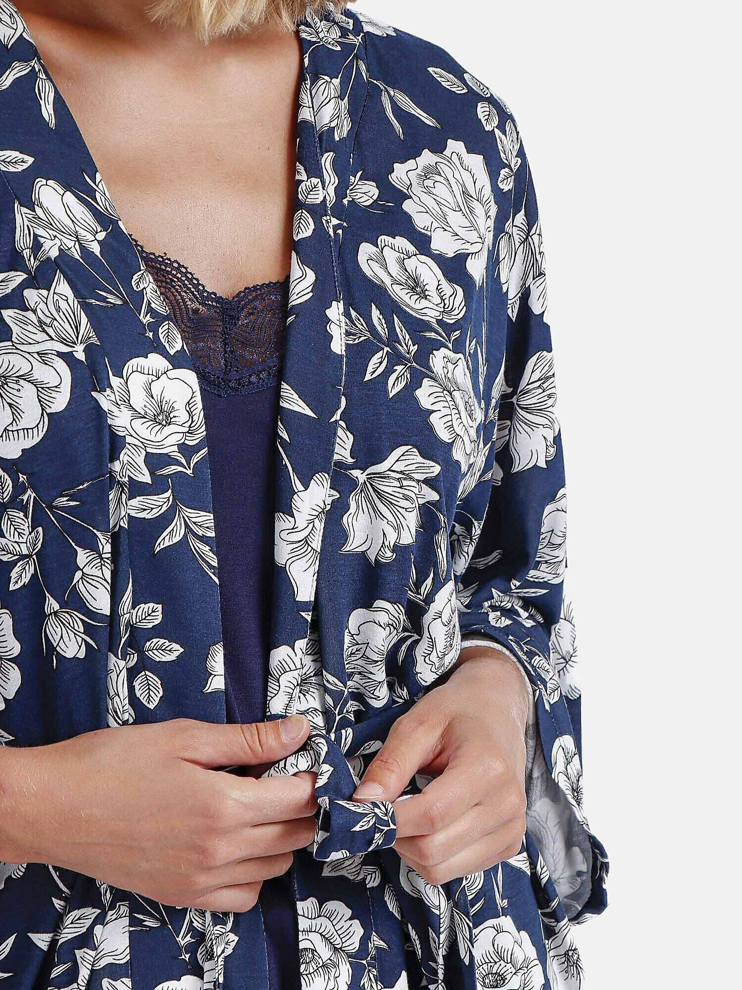Admas Navy Flowers Vestaglia  