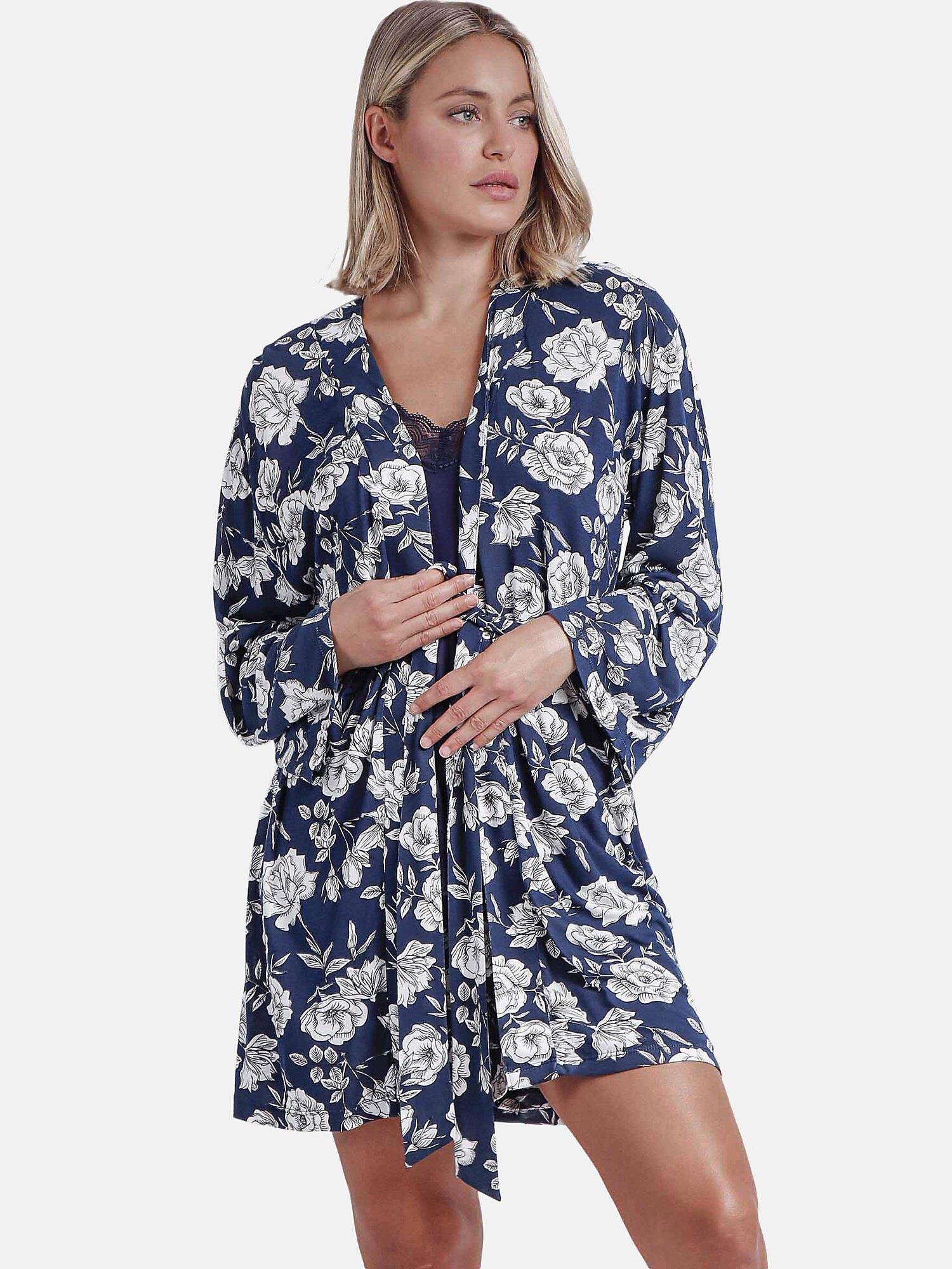 Admas Navy Flowers Vestaglia  