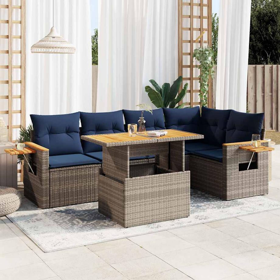 VidaXL Ensemble de canapés de jardin rotin synthétique  