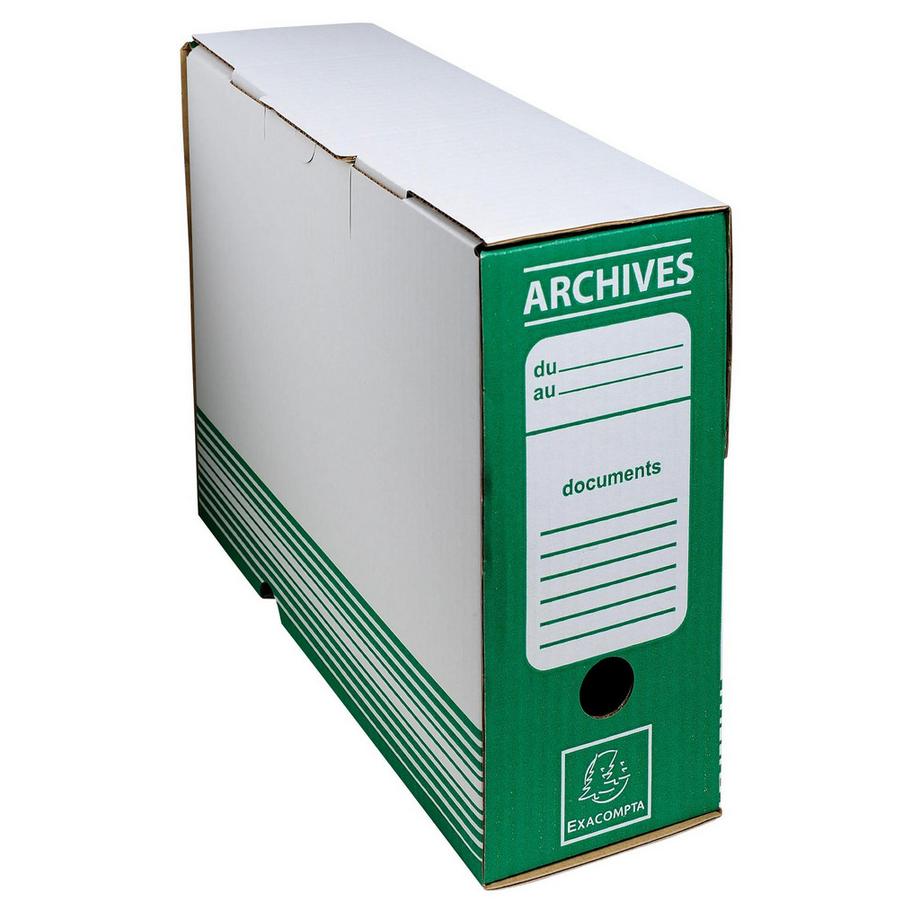 Exacompta Boite archive Dos 100mm carton ondulé couleurs - 25x34cm - x 50  