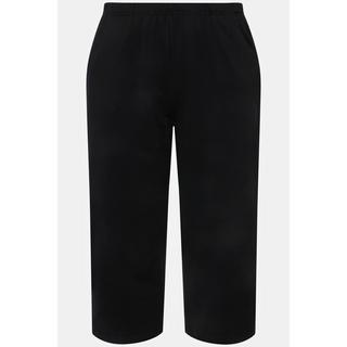 Ulla Popken  Pantaloni sportivi a 7/8 con taglio della gamba dritto e cintura elastica 