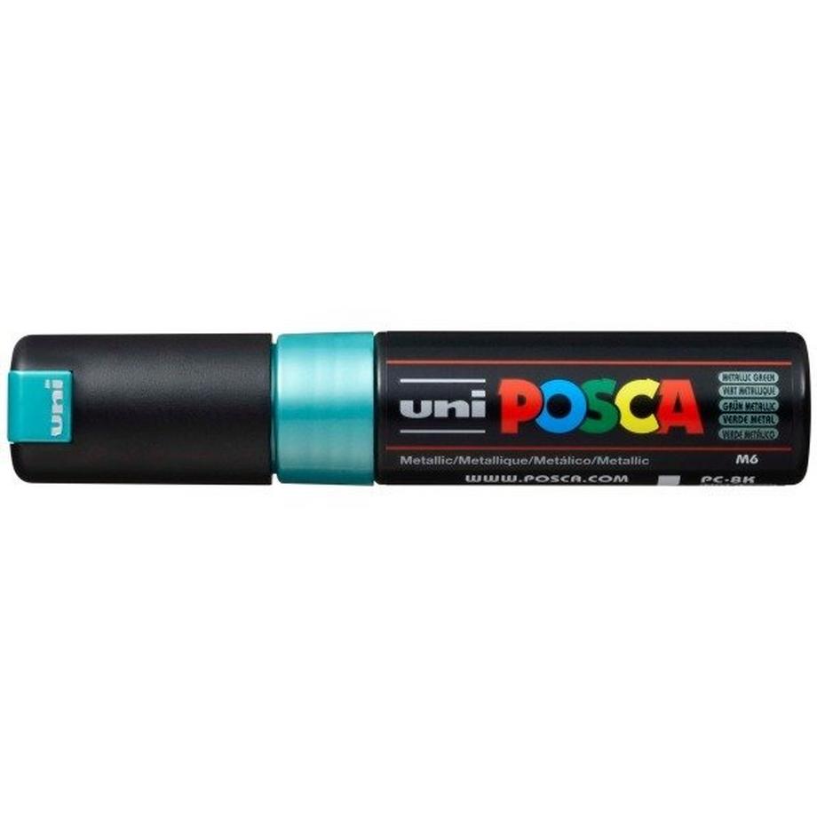 UNI-BALL Posca Marker 8mm PC8KMET.GREE MET grün, Keilspitze