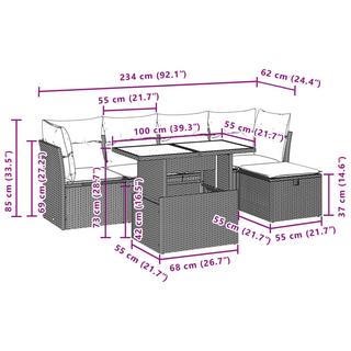 VidaXL Ensemble de canapés de jardin rotin synthétique  